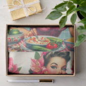 Vintage Latina Button-Up-Malerei Seidenpapier (Geschenk)