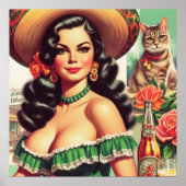 Vintage Latina Illustration Poster (Vorne)