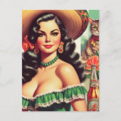 Vintage Latina Illustration Postkarte (Vorderseite)