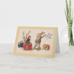 Vintage Latvian Easter Greeting Card Feiertagskarte