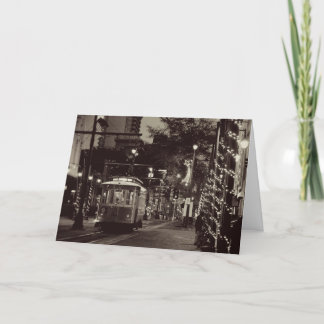 Vintage Laufkatze-Weihnachtskarte Feiertagskarte