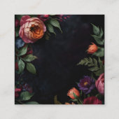 Vintage launische dunkle blumenblühende Rose Begleitkarte (Rückseite)