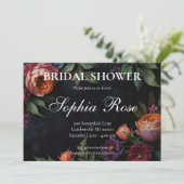 Vintage launische dunkle blumenblühende Rose Einladung (Stehend Vorderseite)