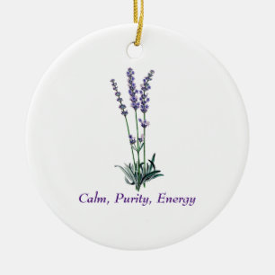 Vintage Lavendel-Blume Keramik Ornament
