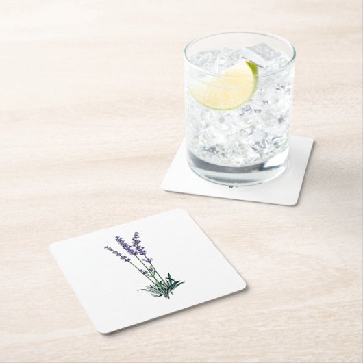 Vintage Lavendel-Blume Rechteckiger Pappuntersetzer (Vor Ort)