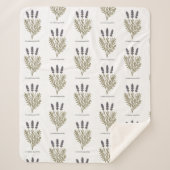 Vintage Lavendel-Blume Sherpadecke (Vorderseite)