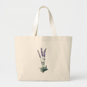 Vintage Lavendel-Blumen-Tasche Jumbo Stoffbeutel