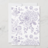 Vintage Lavendel-Blumenstrauß Art 60. Geburtstag Einladung (Rückseite)