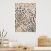 Vintage-Lavendel-Botanikposter Poster (Küche)