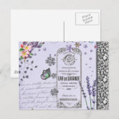 Vintage-Lavendel-Collage Postkarte (Vorne/Hinten)