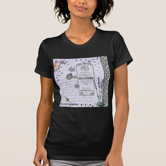 Vintage Lavendel-Collage T-Shirt (Vorderseite)
