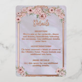 Vintage Lavendel-Fußbodenverschlusskarte Folieneinladung (Vorderseite)