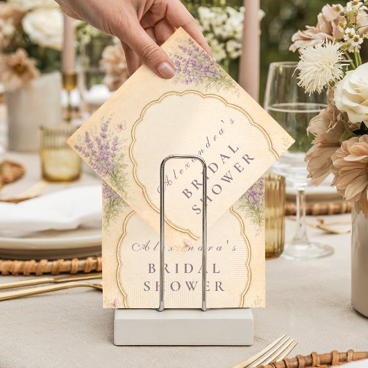 Vintage Lavendel-Garten-Brautdusche Serviette
