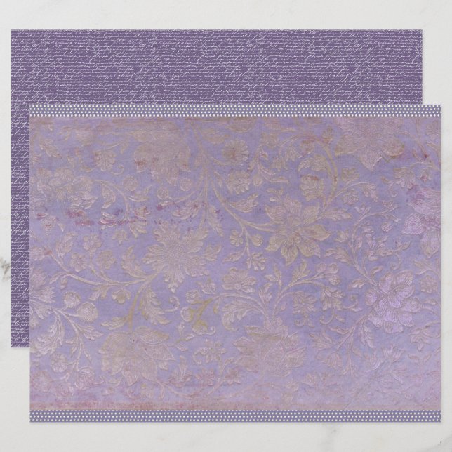 Vintage-Lavendel-Journalpapierblatt (Vorne/Hinten)