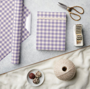 Vintage Lavendel Karo Retro-Feiertage Lila Geschenkpapier