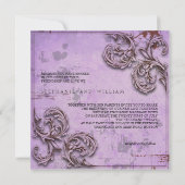 Vintage Lavendel Liebesvögel Einladung Hochzeit (Rückseite)