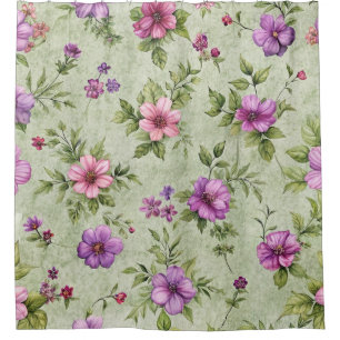 "Vintage-Lavendel-Lila-Blumen-Duschvorhang" Duschvorhang
