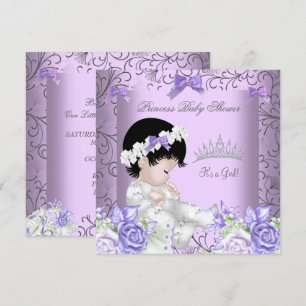 Vintage-Lavendel-Lila-Grau-Baby-Shower-Mädchen Einladung