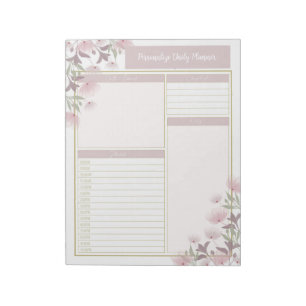 Vintage-Lavendel-Mauve-Blumen-Blumenplaner Notizblock