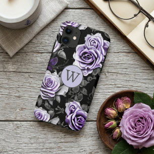 Vintage-Lavendel- und Graue Rose  Case-Mate iPhone Hülle