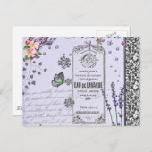 Vintage LavendelCollage Postkarte (Vorne/Hinten)