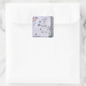 Vintage LavendelCollage Quadratischer Aufkleber (Tasche)
