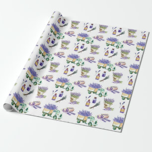 Vintage-Lavendelfelder der Provence Geschenkpapier