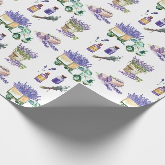 Vintage Lavendelfelder Geschenkpapier (Ecke)