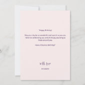 Vintage Lavendelstreifen und Blume Geburtstagskart Dankeskarte (Rückseite)