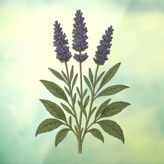 Vintage Lavender Fensteraufkleber (Blatt 3)