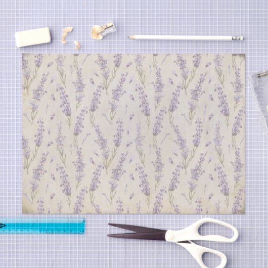 Vintage Lavendergroßblume Seidenpapier (Handwerk)