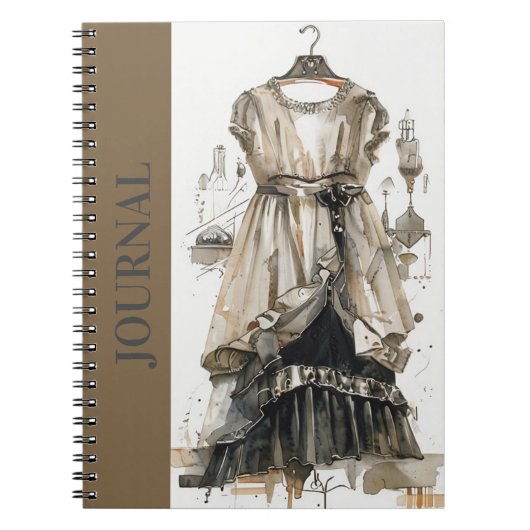 Vintage LBD Little Black Dress Tagebuch Art (Vorderseite)