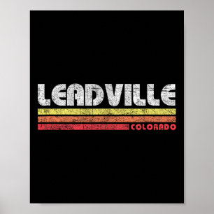 Vintage Leadville Colorado Retro Mountainbike Ski Poster