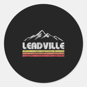 Vintage Leadville Colorado Retro Mountainbike Ski Runder Aufkleber