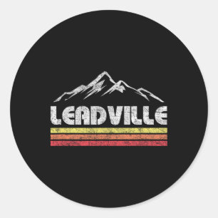 Vintage Leadville Colorado Retro Mountainbike Ski Runder Aufkleber