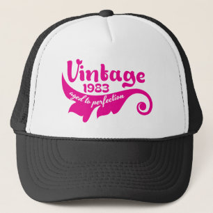 Vintage LEAF 1983 pink.ai, im Laufe der Zeit perfe Truckerkappe
