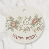 Vintage Leaf Purim Geschenkanhänger (Rückseite)