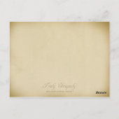 Vintage Leaf Scroll Hochzeit Tischnummer Postkarte (Rückseite)