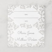 Vintage Leafy-Rahmen-Hochzeit Platzkarte (Außenseite Aufgefaltet)