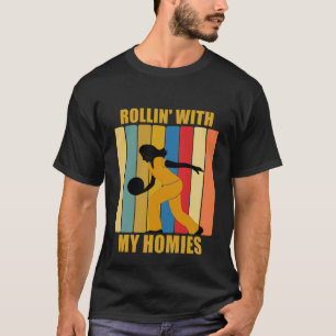 Vintage League Bowlers Rollen Mit Meinen Kumpels Z T-Shirt