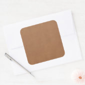 Vintage Leather Brown Perchment Template Blank Quadratischer Aufkleber (Umschlag)