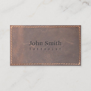 Vintage Leather Tattoo Art Business Card Visitenkarte
