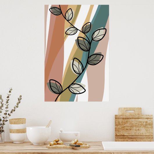 Vintage Leaves Art Poster (Küche)
