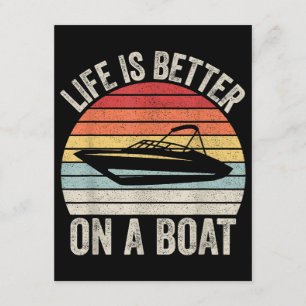 Vintage Leben ist besser auf einem Boot Kapitän Bo Begleitkarte