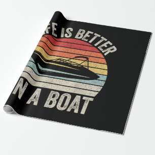 Vintage Leben ist besser auf einem Boot Kapitän Bo Geschenkpapier