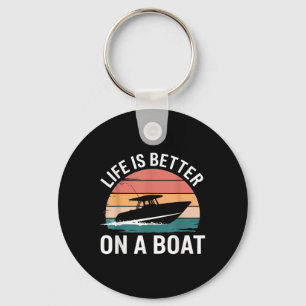 Vintage-Leben ist besser auf einem Boot Kapitän Bo Schlüsselanhänger