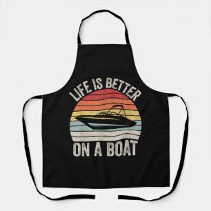 Vintage Leben ist besser auf einem Boot Kapitän Bo Schürze