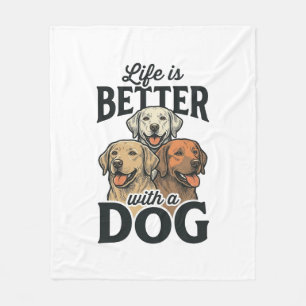 Vintage Leben ist besser mit einem Hund Vektor Des Fleecedecke