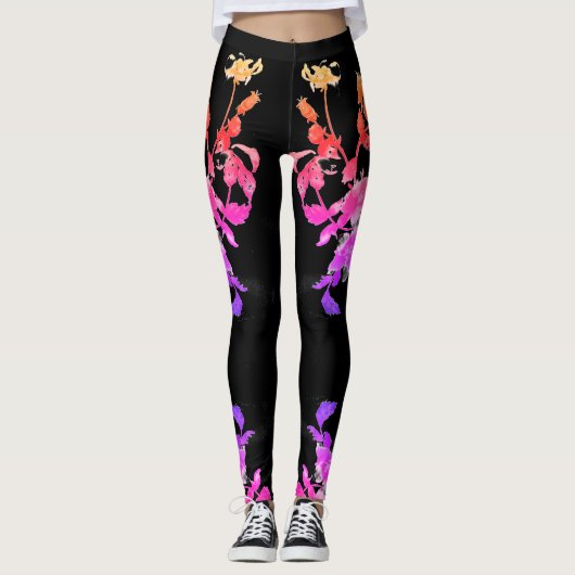 Vintage, lebendige Rose Leggings (Vorderseite)
