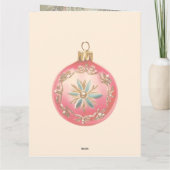 Vintage, lebendige Weihnachtsschmuck Karte (Rückseite)